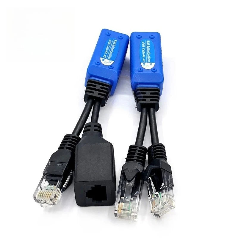2pair RJ45 splitter combiner uPOE cable kit POE Adapter Cable Connectors Passive Power Cable Qme