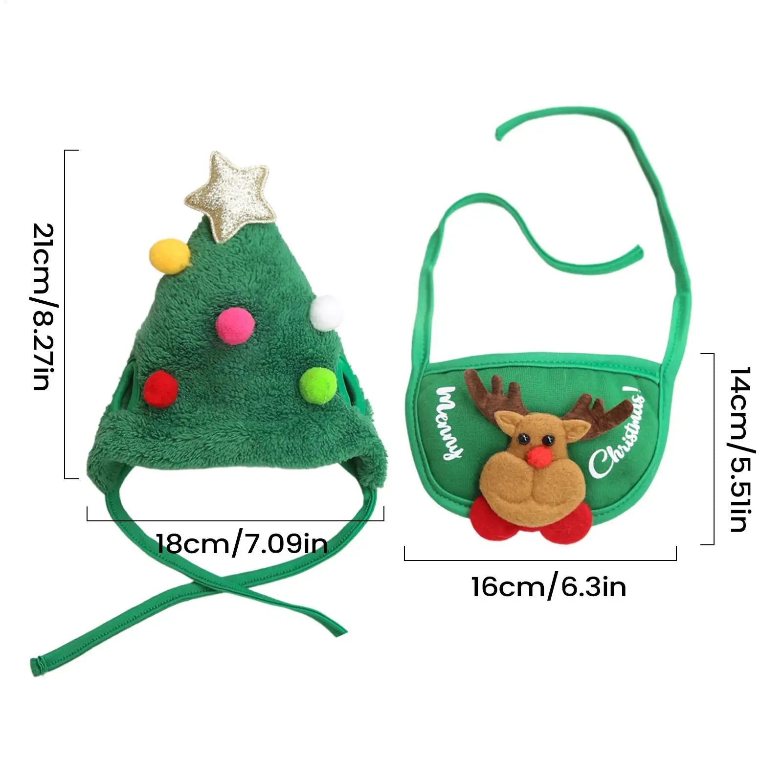 Dog Christmas Costume Festive Pet Hat Bandana Puppy Costumes Qme