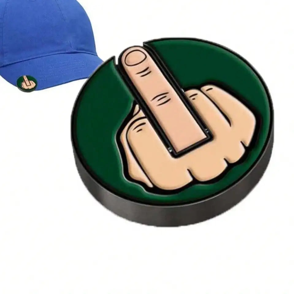 Vertical Middle Finger Golf Cap Clip Marker Ball Position Magnet Qme