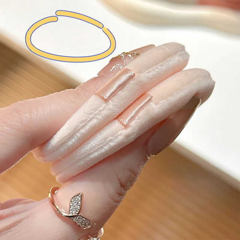 2 Non-stick Flocking Ribbon Dry Powder Puffs Hand Loose Small Makeup Qme