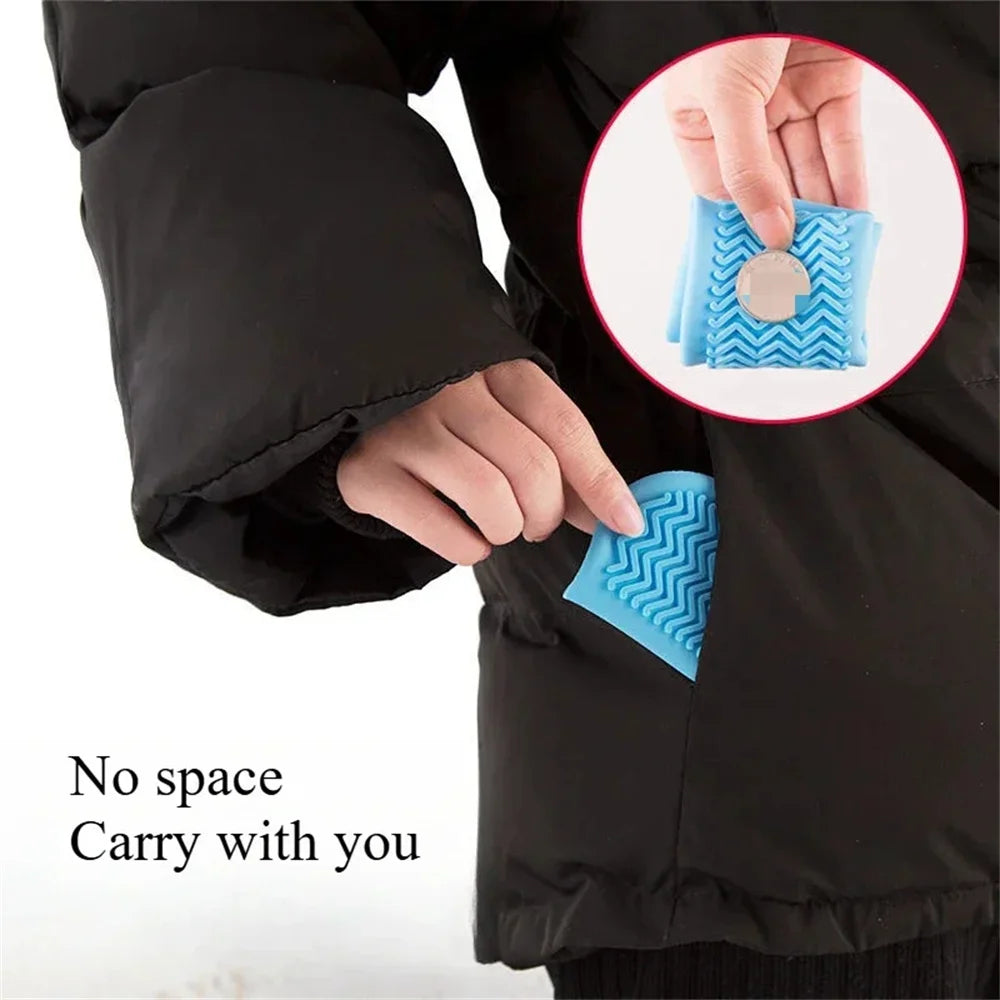 1 Pair Rubber Rain Boot Overshoes For Outdoor Use, Silicone Waterproof Shoe Covers, Rainy Day Shoe Cover, Reusable Non-Slip Rain Qme