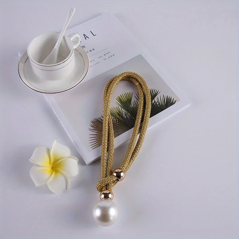 Elegant Pearl Tie Band Window Curtain Tiebacks - Perfect for Home Office Decor! Qme