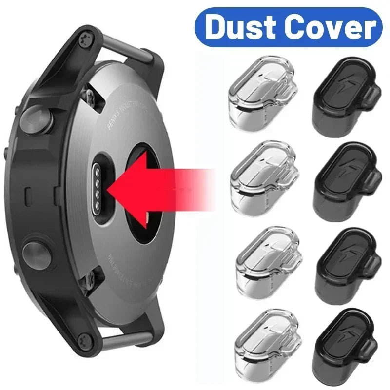 Charging Port Dustproof Plug Cover Protector Cap for Garmin Forerunner 955 945 255 Fenix 7 7S 7X 6 6S 6X TPU Clear Dust Cap Case Qme