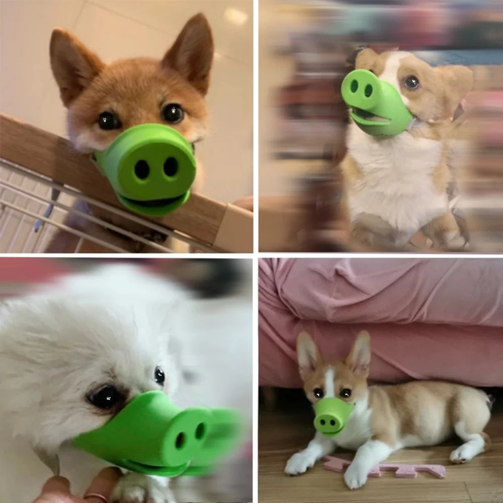 Pig Nose Breathable Mask for Puppy Cute Funny Doggy Anti-bite Mask Adjustable Prevent Accidental Ingestion Pet Aaccessories Qme