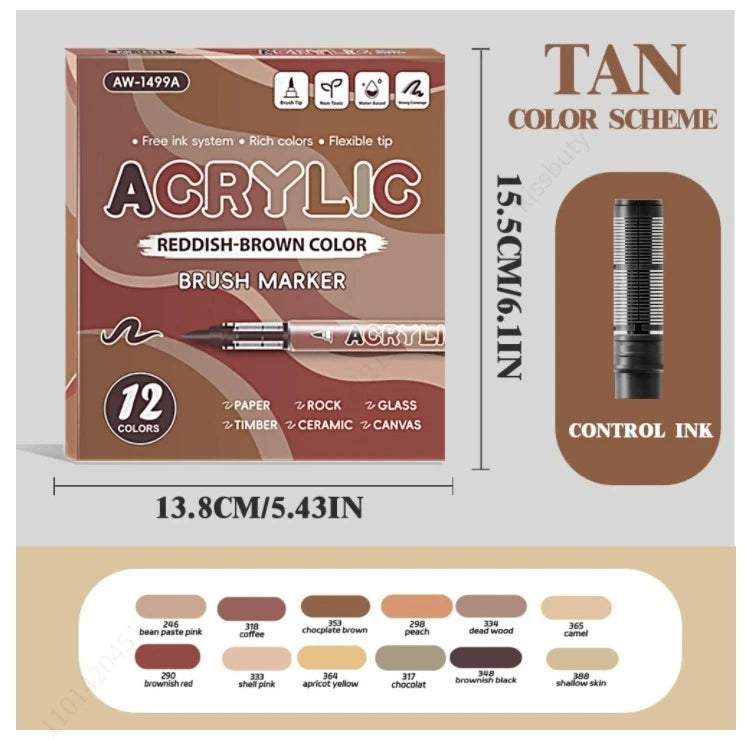 84 Colors Acrylic Paint Markers, With Direct-Liquid Ink System, Brush Tip, For Wood, Glass, Fabric And DIY Crafts Art Supplies Qme A
