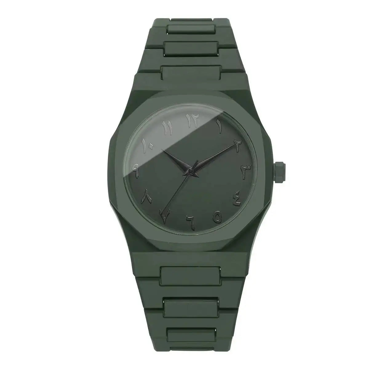 Moda pulseira de plástico relógios masculinos casual esportes relógio de quartzo para homens reloj hombre (sem caixa) Qme green