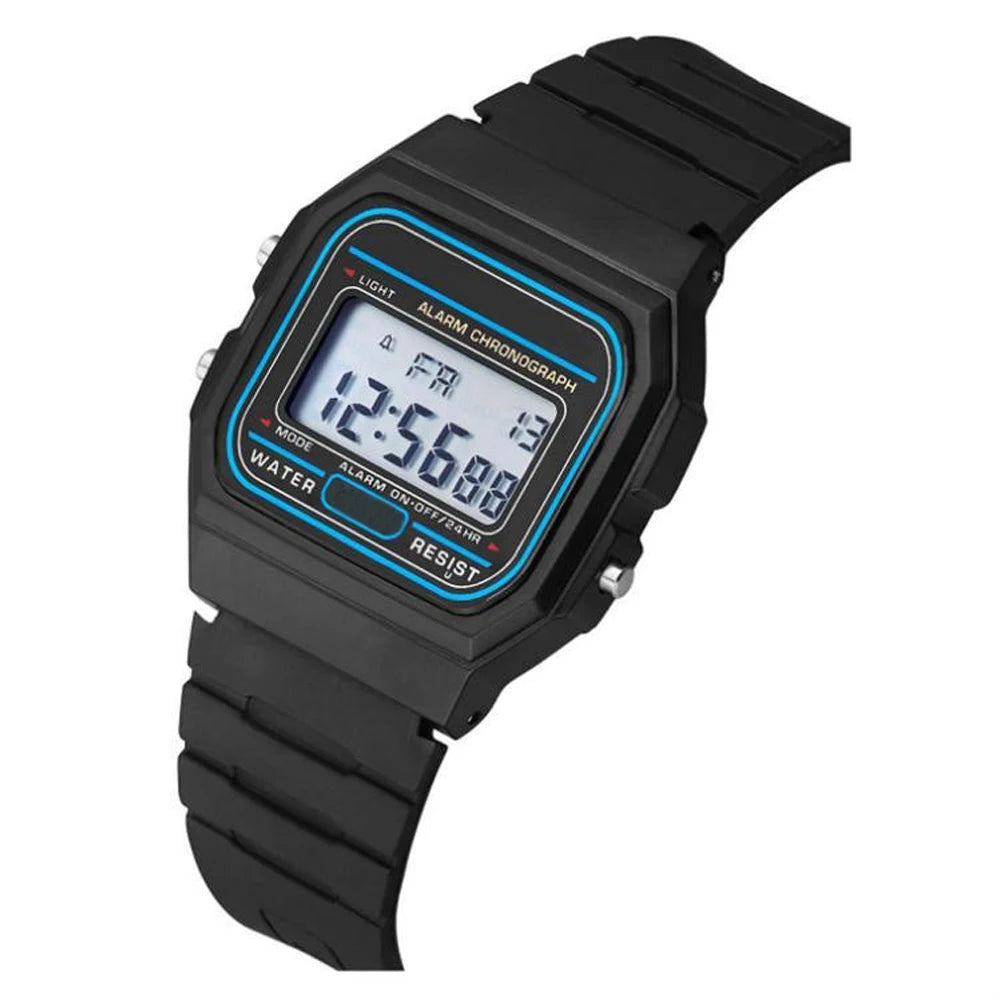 1pcs Student Watch Sports Electronic Watch Multi functional Alarm Clock Children's Square Electronic Watch Qme