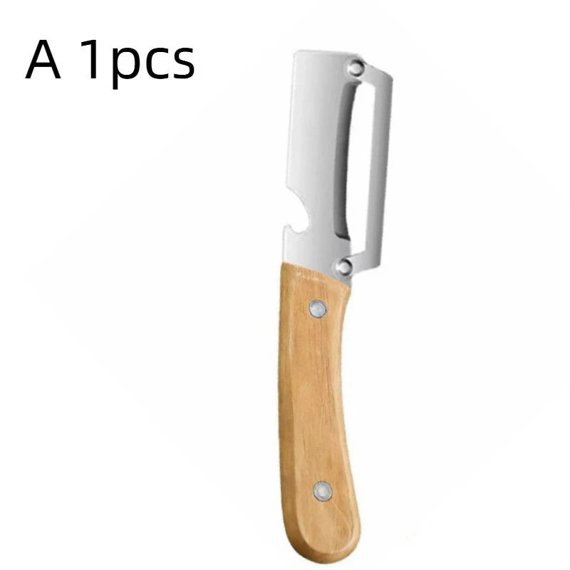 Stainless Steel Peeler Wooden Handle Peeling Slicing Fruits Qme 1pcs A