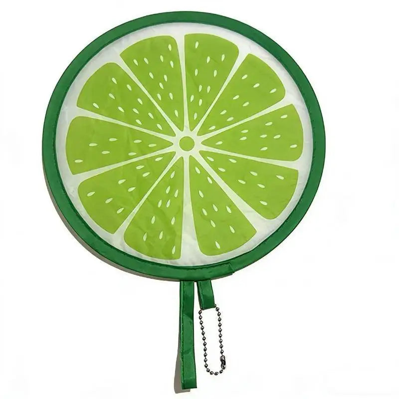 Portable Round Foldable Hand Fans Cartoon Foldable Design Handheld Folding Fan Round Shape Fruit Style Cooling Fans Qme G