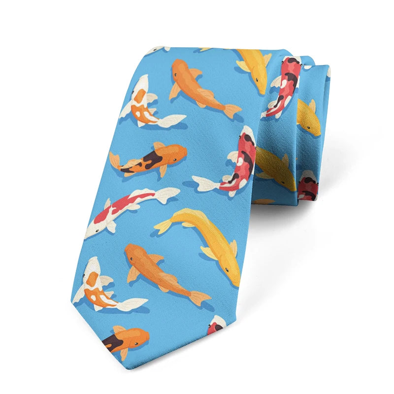 Funny Fish 3D Printed Tie Unisex Personality Business Polyester Qme style5