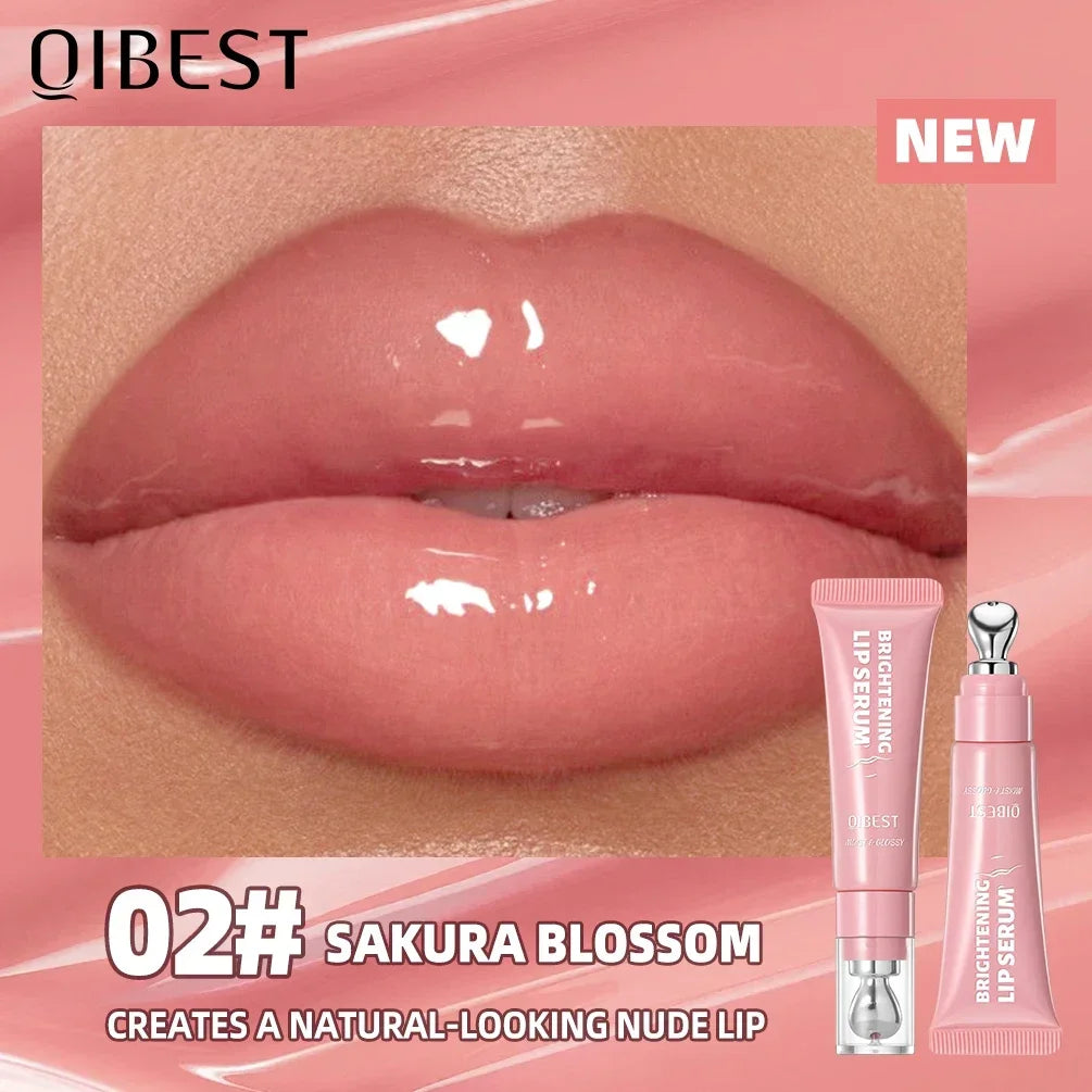 QIBEST 4 Colors Mirror Pearl Fine Shimmering Hydrating Pipe Lip Gloss Moisturizing Crystal Gloss Lip Glaze Layering Lip Makeup Qme 02 Sakura Blossom
