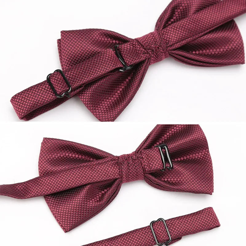Men Bowtie Plaids Classic Fashion Wedding Party Formal Cufflinks Bow Qme