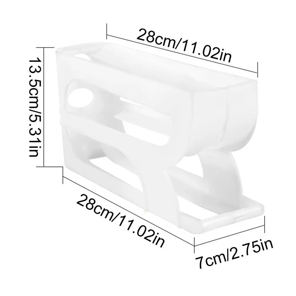 Egg Container for Refrigerator 3 Tiers Automatic Rolling Egg Container Rack Food Holder for Meal Prep Pantry Cooking Food Qme White