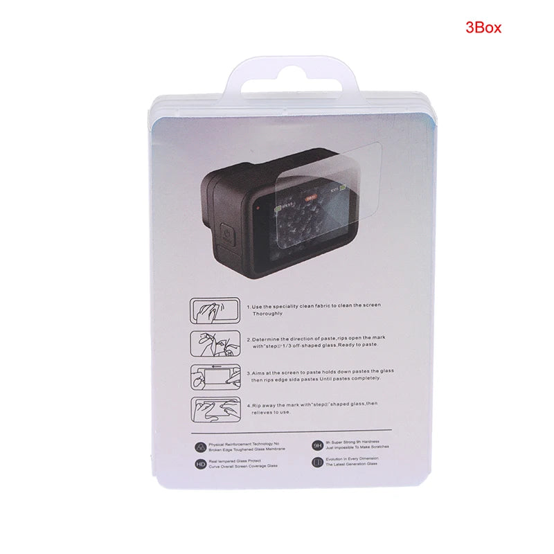 9H Hardness Glass Osmo Action 6 Screen Lens Protector Clear Ultra-HD Qme 3Set