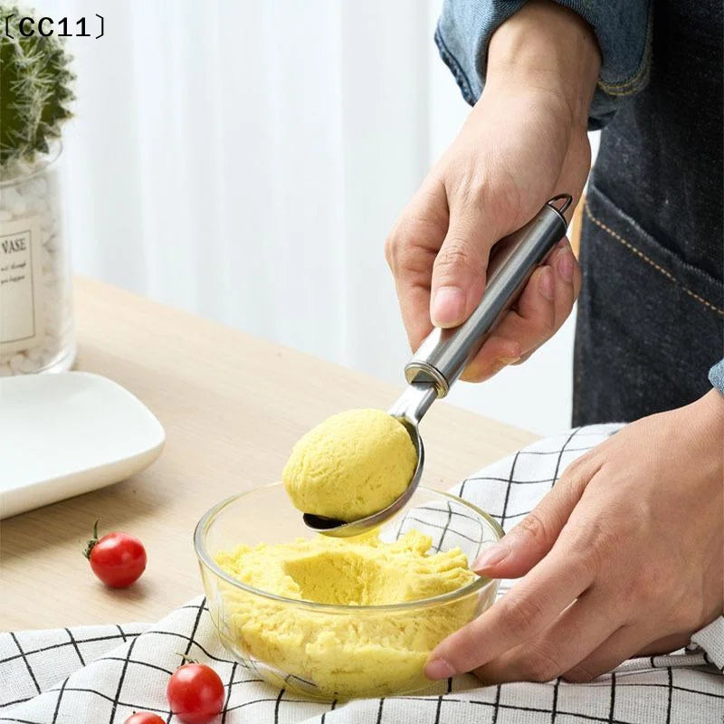 Stainless Steel Ice Cream Scoop Long Handle Rust Proof Surface Qme