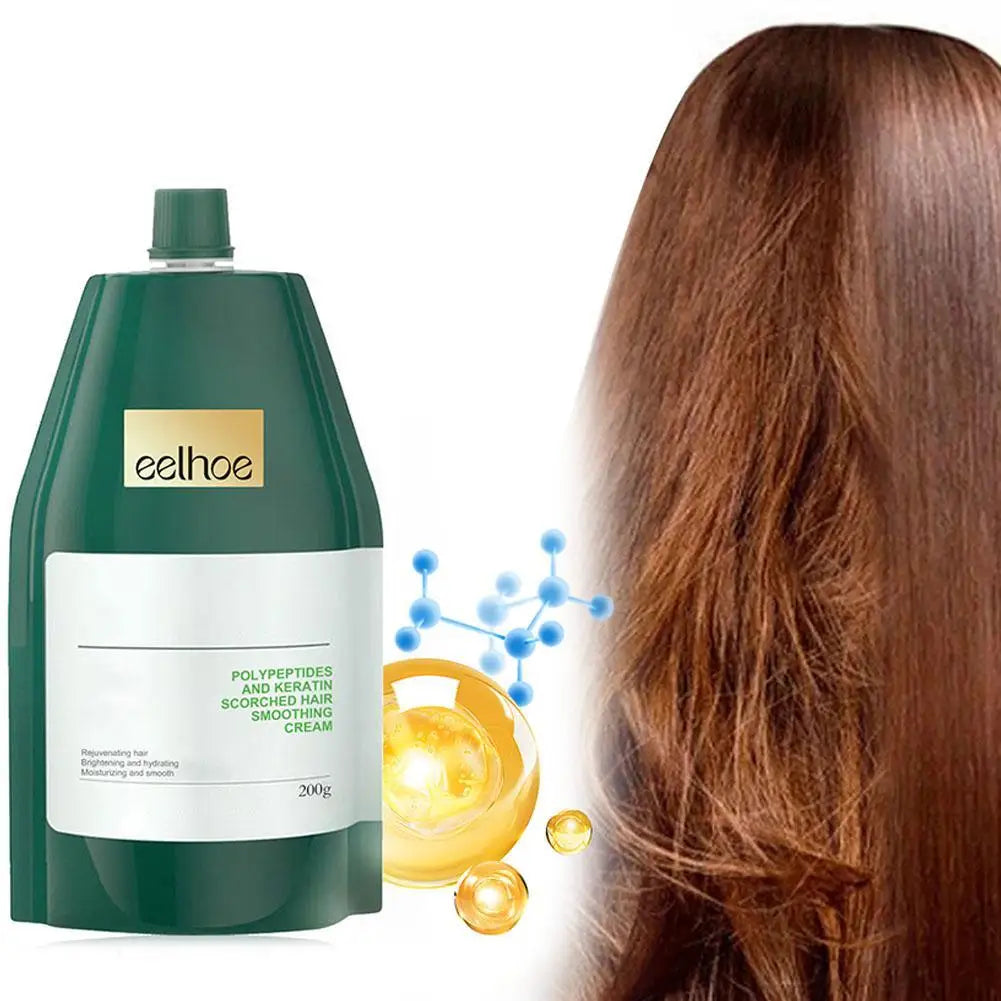Keratin Hair Cream Quickly Smoothing Hair Reduce Frizz Split Ends Repairing Dry Damaged Scalp Moisturizing Hair Treatment Cream Qme