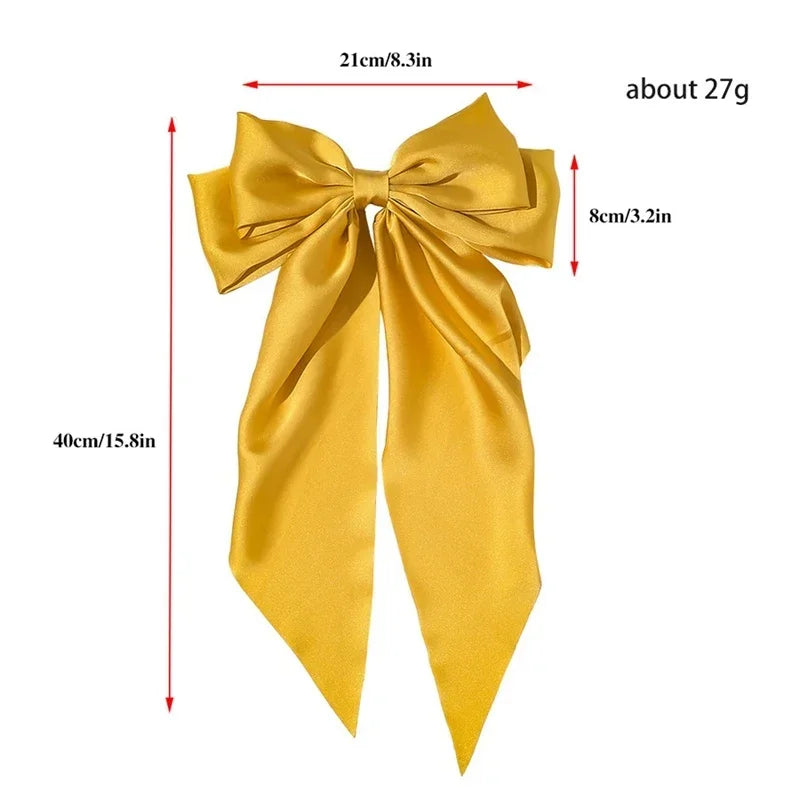 Women Girl Large Bow Hairpin Korean Headbands Big Bowknot Barrettes Qme