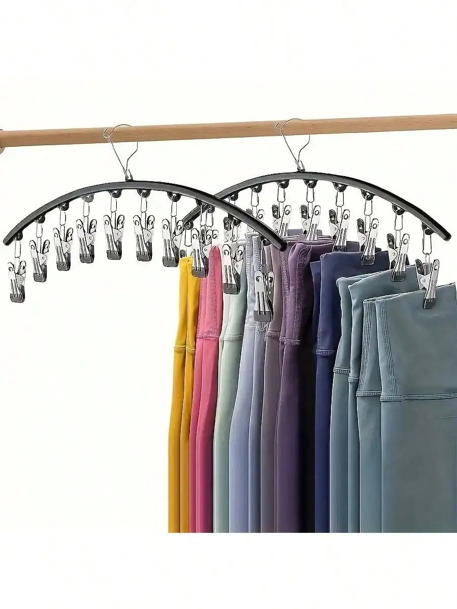 1 Multifunctional Clip Hangers Wet Dry Space-saving Clothes Hanger Qme 2pcs