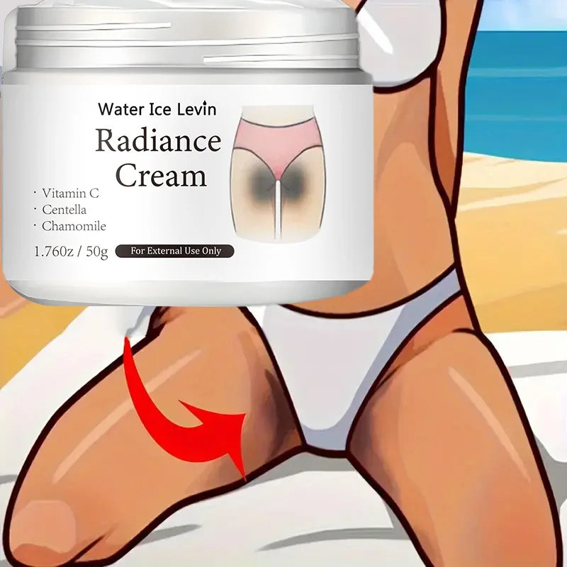 50g of Radiance Cream - Contains Vitamin C, for Private Areas, Underarms, Joints, Improves the Appearance of Melanin, and Illuminates the Skin Inside the Buttocks and Thighs Qme