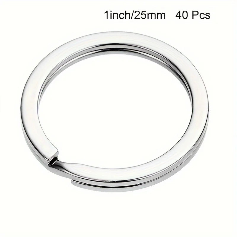 10/20/40pcs Split Key Rings Keyrings, Key Rings Bulk, Flat Keychain Ring Split Key Ring For Home Car Keys Bag Hanging Accessori Qme 40Pcs