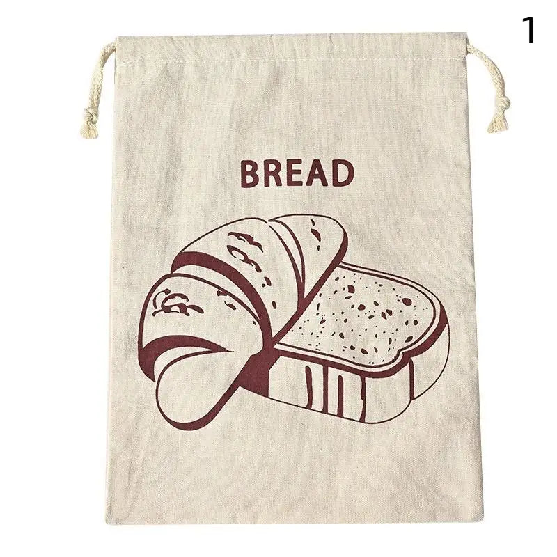 Linen Bread Bag Reusable Baguette Cotton Drawstring Storage Bag Loaf Homemade Bread Fresh Eco Friendly Keeping For Baguette Qme 1