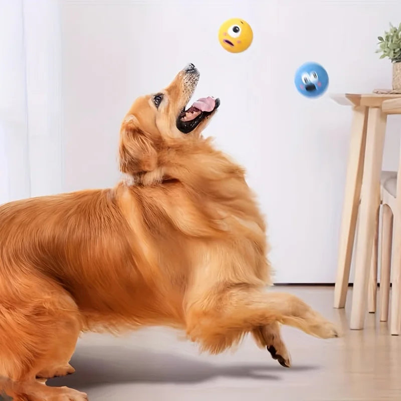 1pcCartoon Big Eye Ball Dog Toy, Durable Rubber Dog Ball Toy WithSound, Pet Grinding Teeth Sound Toy For Dog Interactive supplie Qme