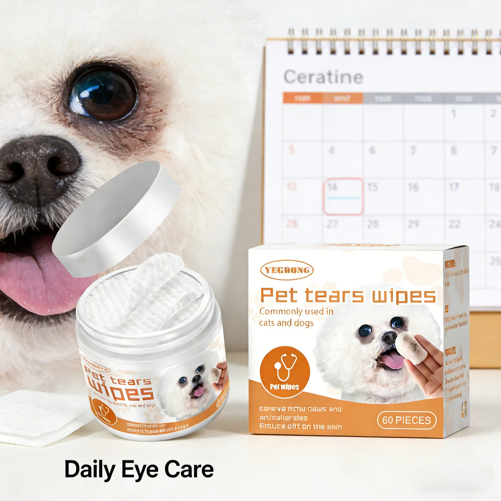 Pet Eye Cleaning Wipe Quickly Removing Tear Mark Stain Whitening Relieve Eye Discomfort Eliminate Odor Pets Grooming Wet Tissues Qme