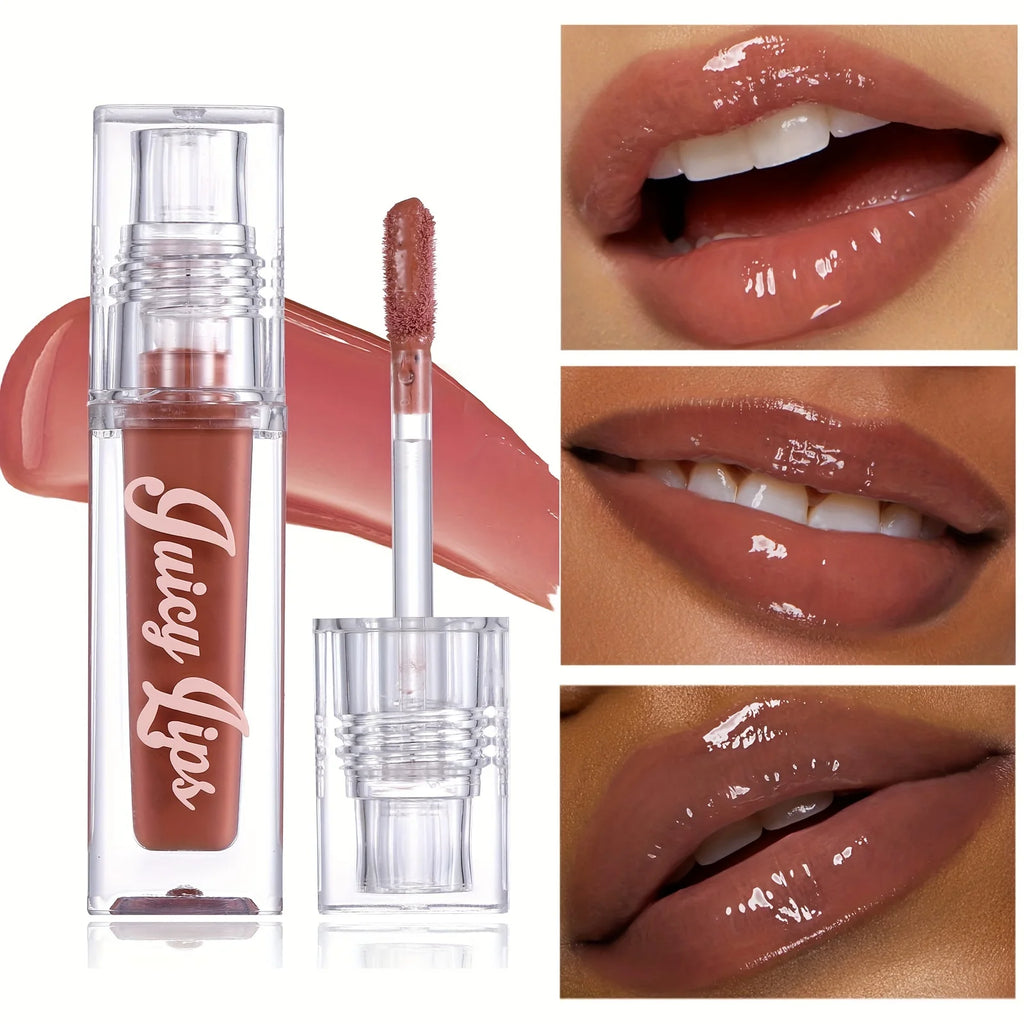 Hydrating Crystal Lip Oil - Plumping & Moisturizing Gloss with Tinted Shades for All Skin Types Qme