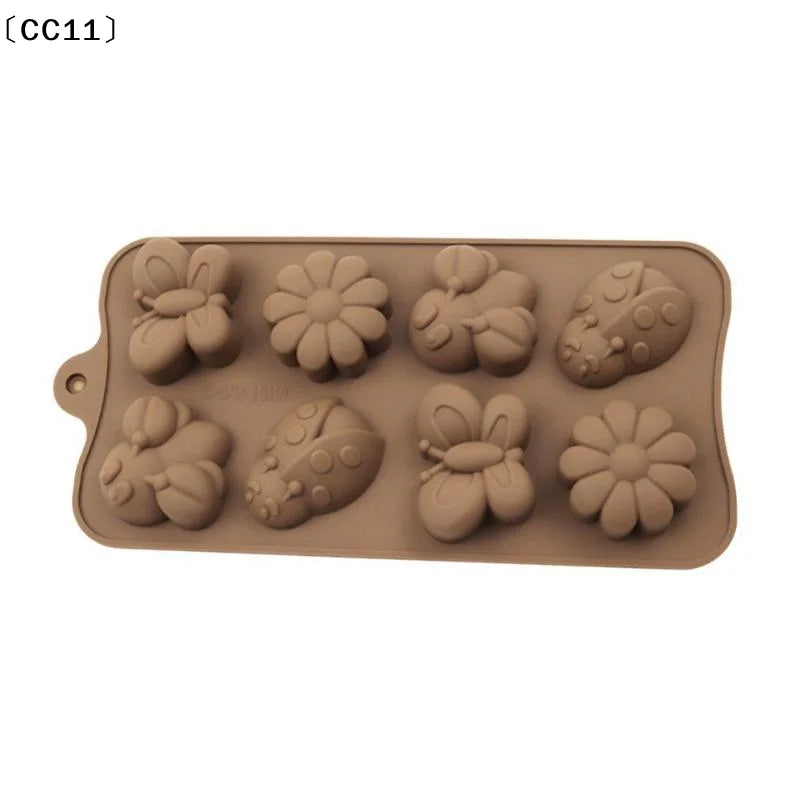 Silicone Chocolate Mold Non Stick Cute Flower Shapes Home Baking Qme