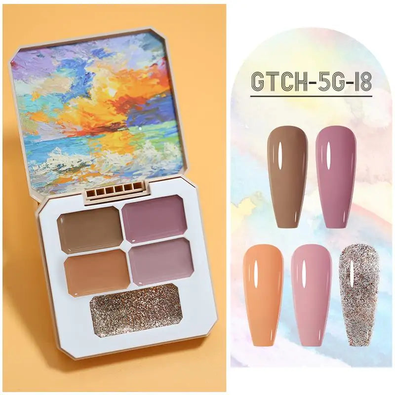 Solid Nail Polish Glue 5 12 16 Colors Manicure Semi Permanent Varnish Qme GTCH-5G-18