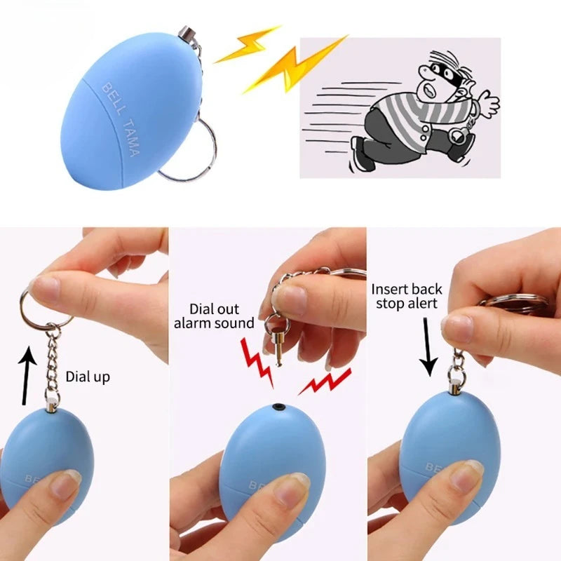 2PCS Personal Alarm Keychain for Women Portable High Decibel Safety Device Anti-Lost Qme