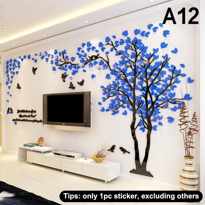 Self-adhesive Home Background Wall Decal Stickers Decoration Bedroom Qme A12