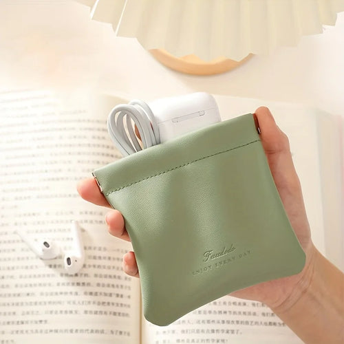 1 Automatic Closure Portable Lipstick Data Cable Storage Bag Outdoor Qme