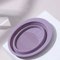 Foldable Silicone Makeup Brush Cleaner Bowl Cosmetic Cleaning Mat Qme A