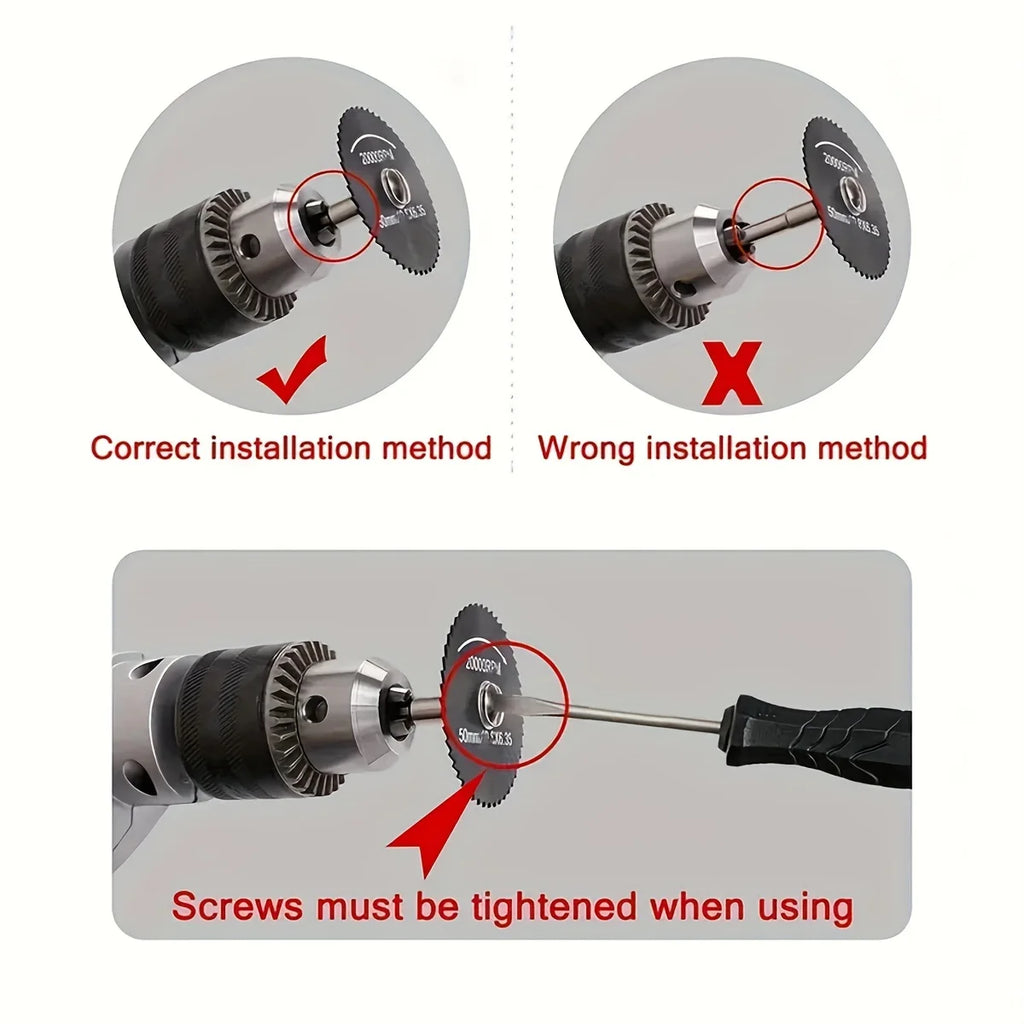 6-Piece High Speed Steel Mini Saw Blade Combination - Durable and Wear-resistant for Wood, Plastic and Metal, with Mandrel Qme