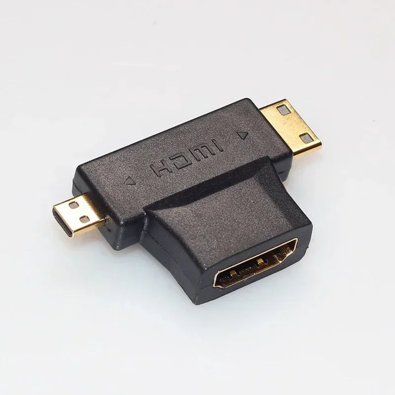10pcs Mini/Micro/HDMI-compatible 2 In 1 Adapter Male ToFemale Connector Extender Cable Extension Adapter Hardware Qme