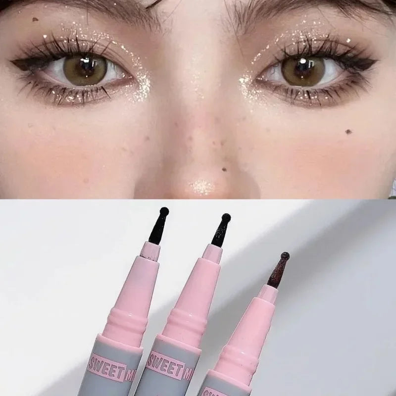 Natural Lifelike Freckle Makeup Pen Liquid Lightweight Round Head Fake Spot Pen Long Lasting Waterproof Face Dot Mole Pen Qme