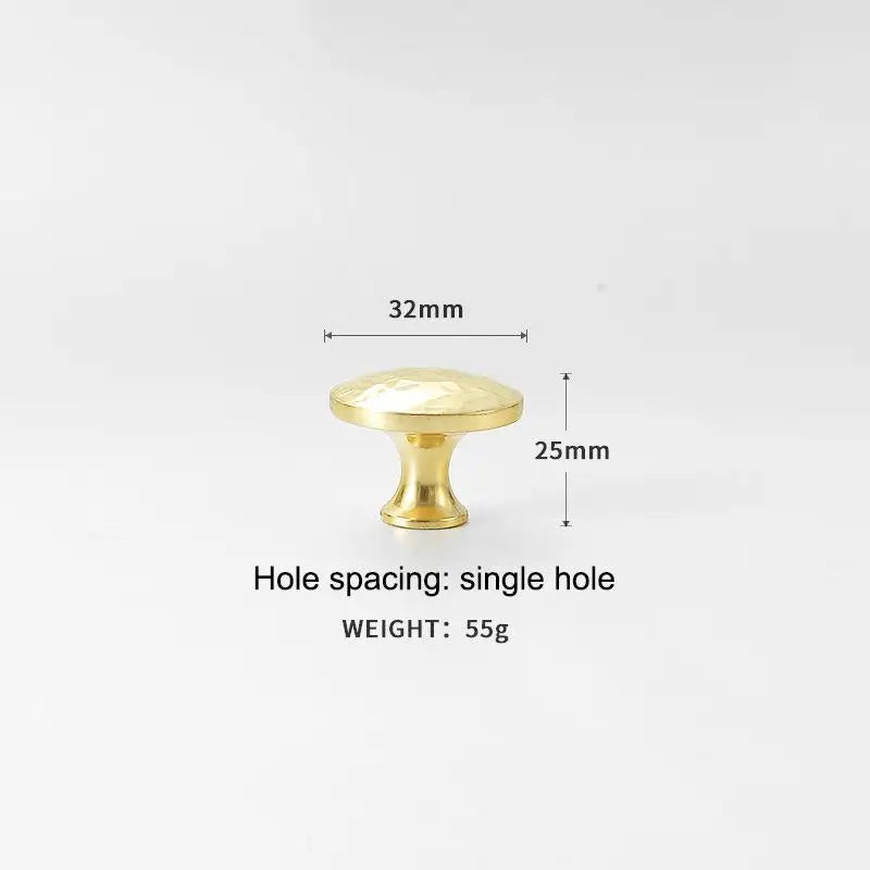 Drawer Hammer Pattern Pull Handle For Cabinet Single-hole Pull Handles For Wardrobe Handle Brass Copper Pulls Qme J