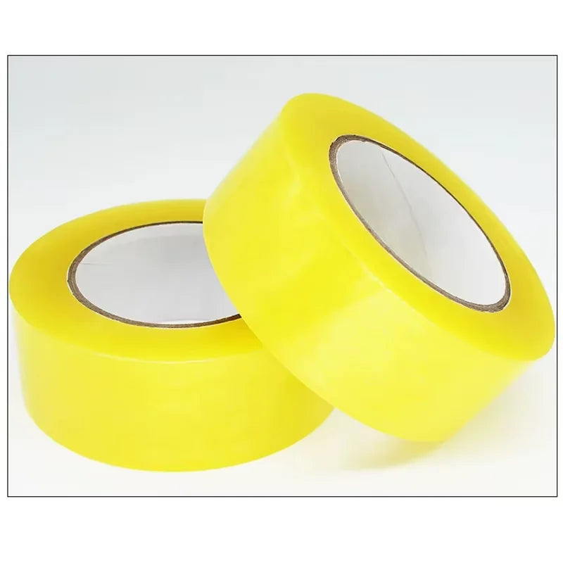 (2Pcs)48mm * 110M Transparent Yellow, Transparent White Tape for Express Packaging of Large Rolls and Thick Box Sealing Qme