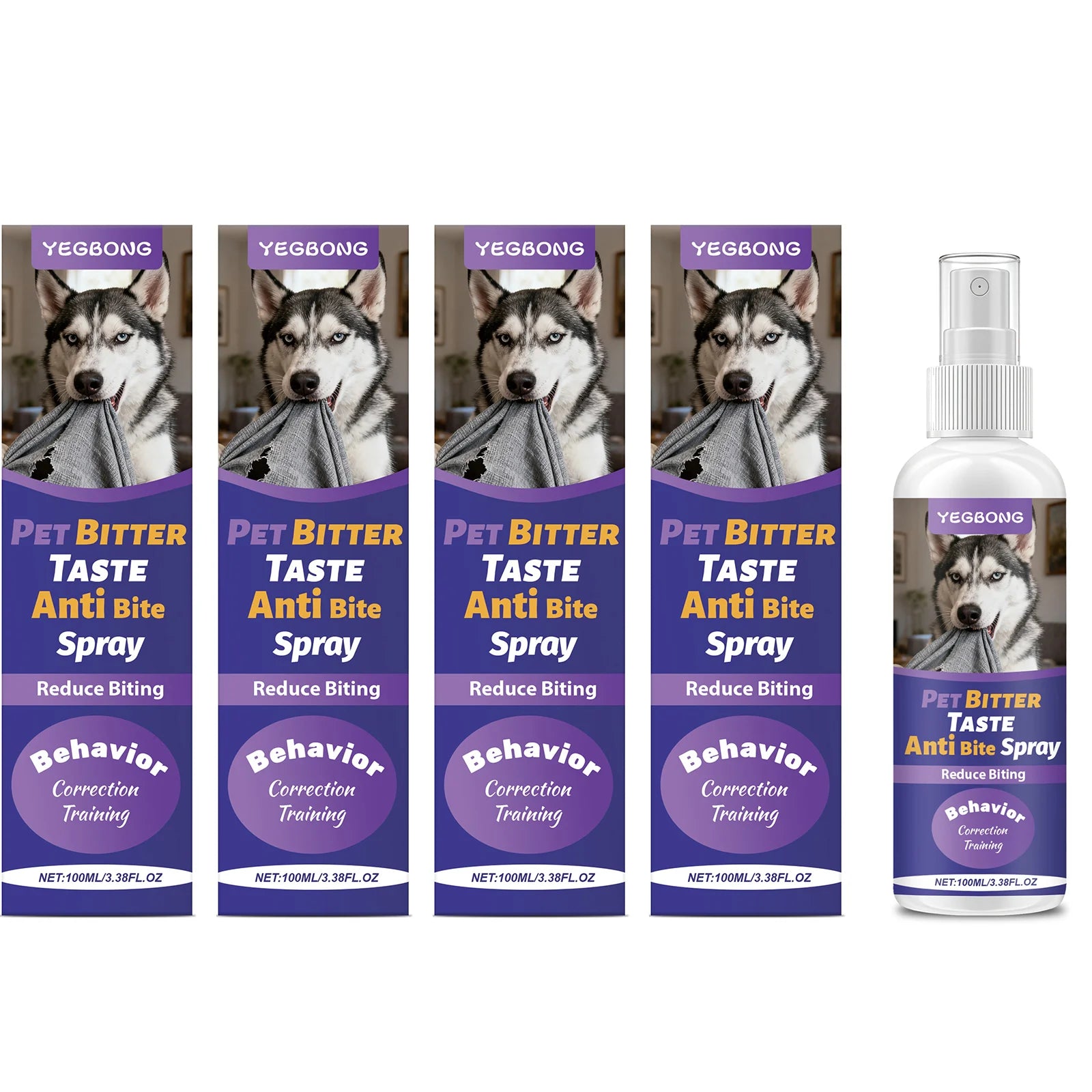 Pets Anti Chewing Spray Behavior Correction Reduce Biting & Chewing Habits Protect Furniture Emit Bitter Taste Training Supplies Qme 4 x 100ml Boxed