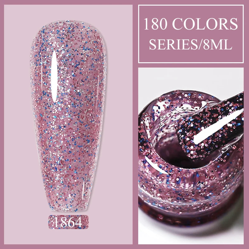 Arte Clavo Glitter UV Gel Nail Polish Sequin Series Colorful Soak Off