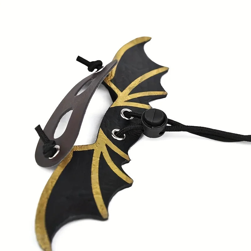 Adjustable ambergris harness, 3 sizes of leather wings, suitable for safe walking of ambergris reptiles on tree leaves Qme orange