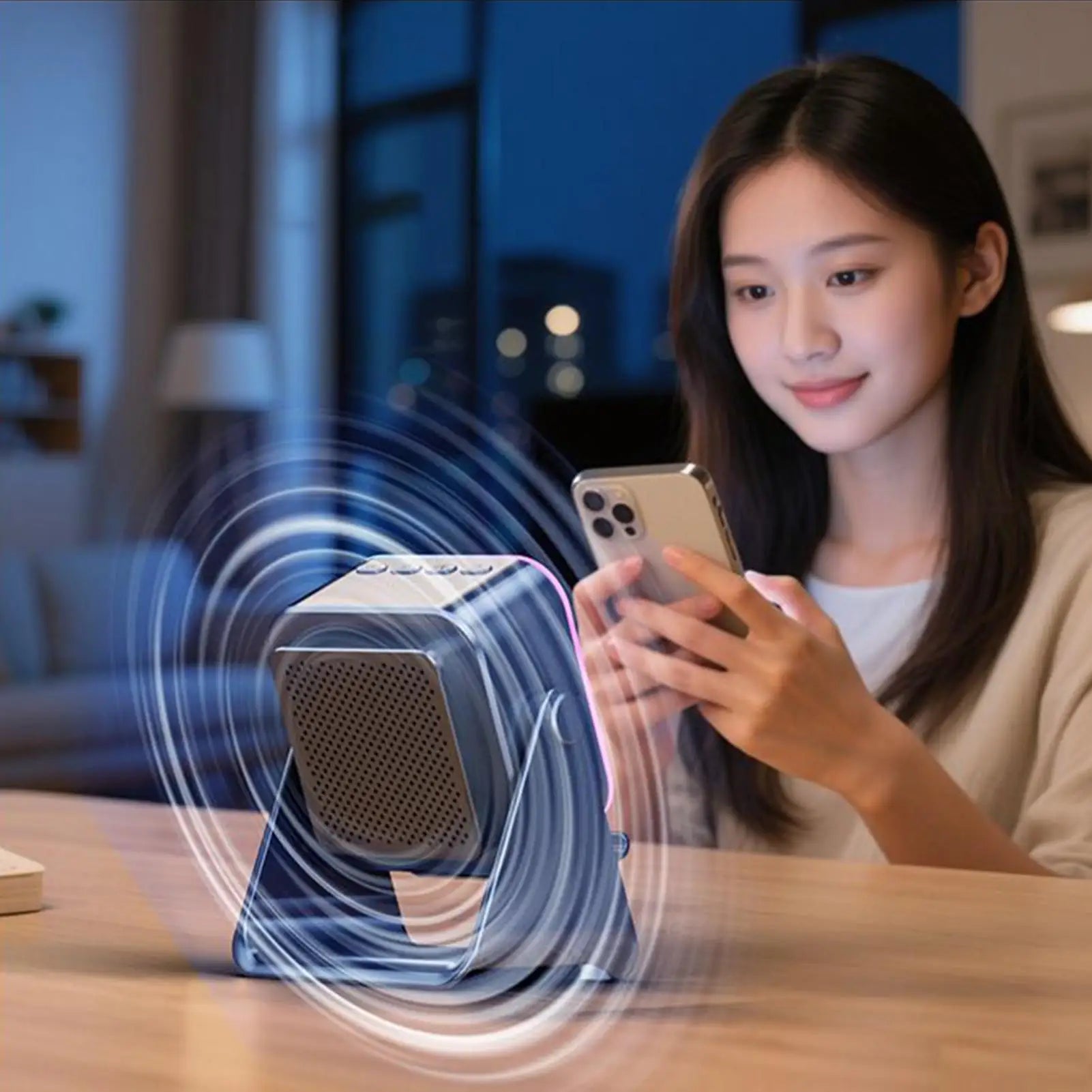 Induction Speaker For Cell Phone Audio Station Foldable with Light Phone Speaker Stand 10W for Home Office Travel Christmas Qme