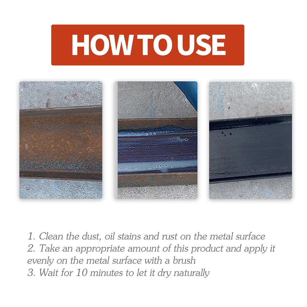 300g Metal Surfaces Rust Remover Water Based Paint Metal Rust Converter Anti-rust Protection Car Coating Primer Rust Inhibitor Qme