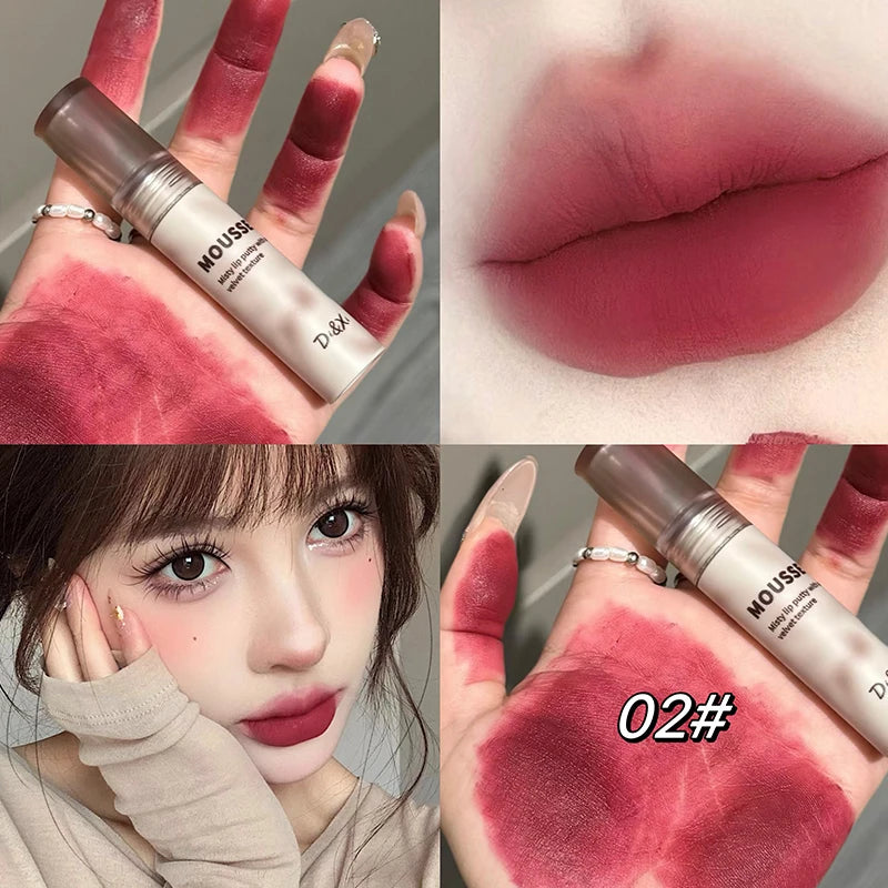 Retro Plum Vintage Lipstick Waterproof Lasting Smoky Nude Purple Matte Lip Mud Natural Black Chocolate Rose Red Lip Tint Makeup Qme 02