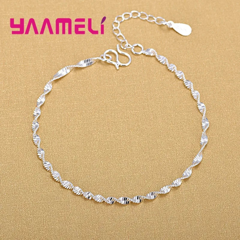 Trendy Women Foot Chains Adjustable Mujer Charm 925 Sterling Silver Color Anklets Bohemia Jewelry Summer Holiday Design Qme