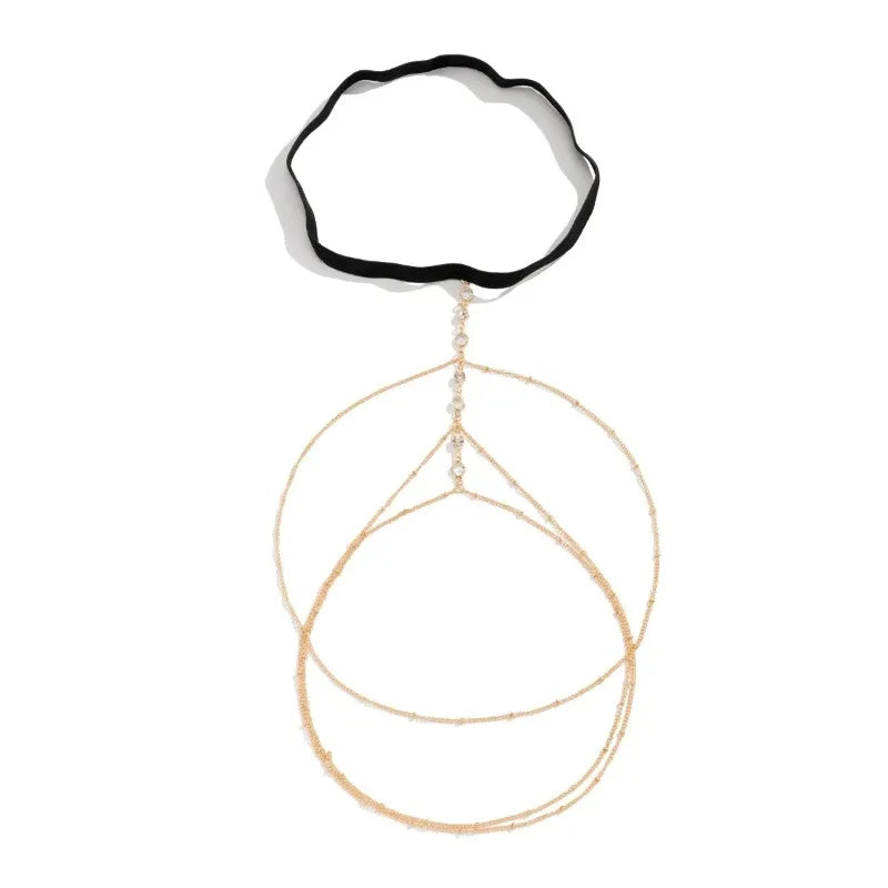 Women Summer Sexy Tassel Multilayer Adjustable Elastic Band Crystal Qme