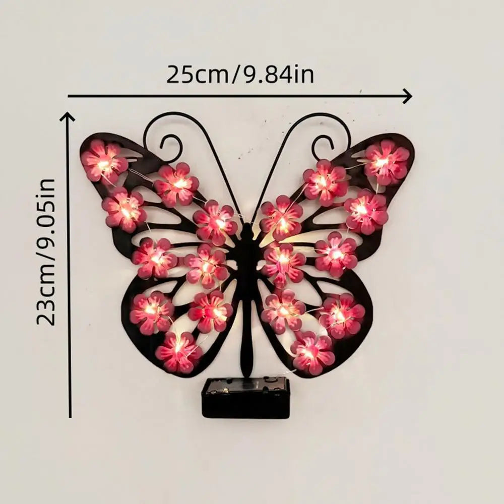 Butterfly Solar Lights Outside Waterproof Metal Pathway Lamp Garden Qme as shown China Mainland