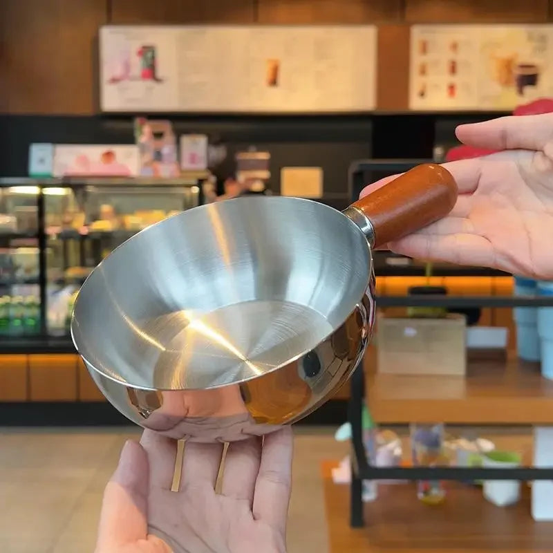 Stainless Steel Instant Noodle Bowl Wooden Handle Anti-scald Qme