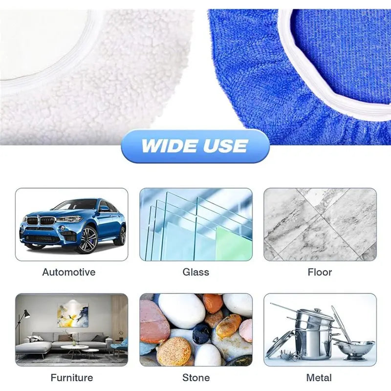 A02F-Car Detailing, 9 To 10 Inch Car Polisher Pad Bonnet, 15Pcs Car Polishing Bonnet Buffing Pads, 10Xmicrofiber+5Xwoollen Qme